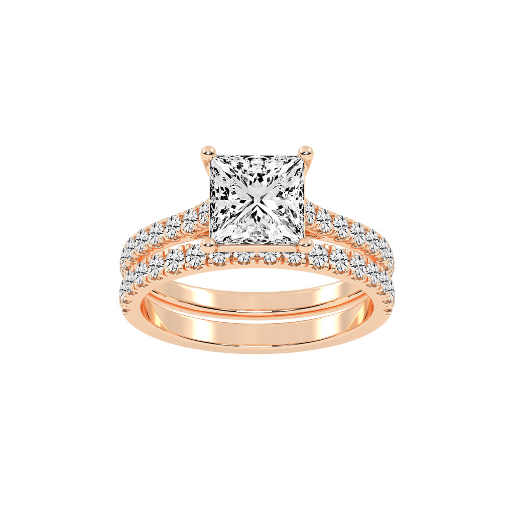 Enamorais princess cut engagement lab diamond ring