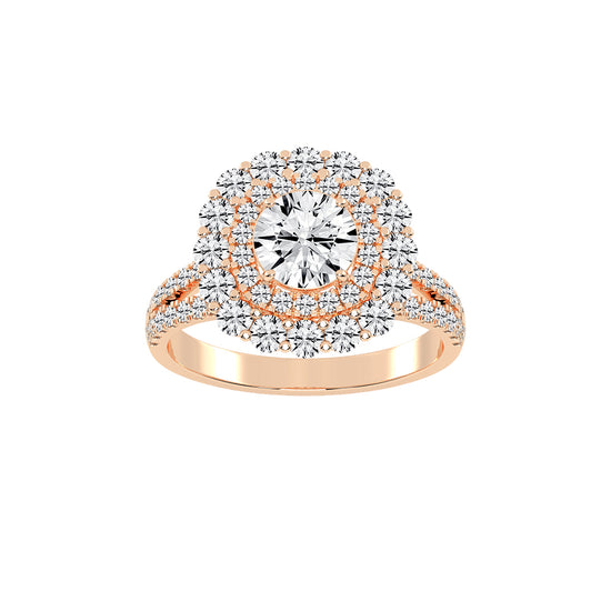 Alurex sterling round cut classic lab diamond ring