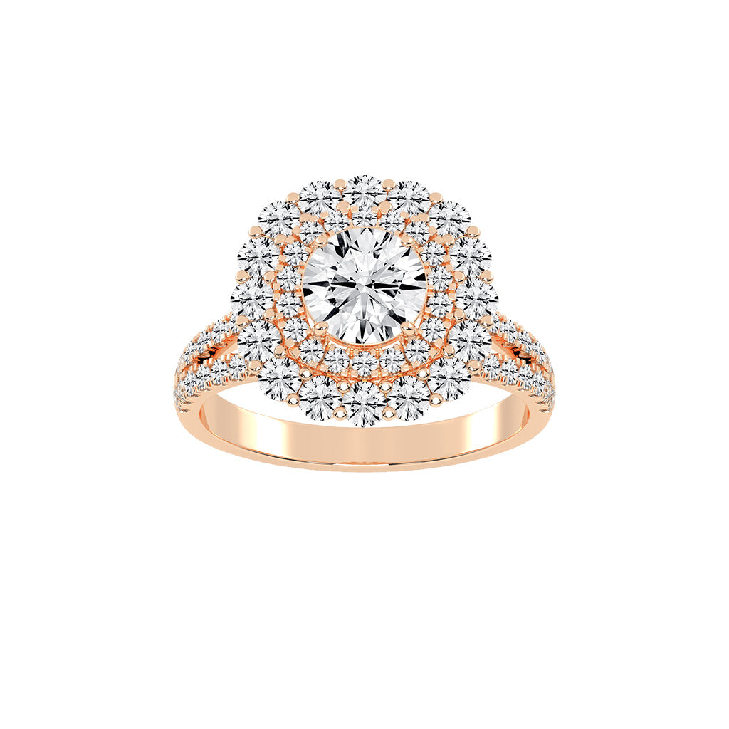 Alurex sterling round cut classic lab diamond ring