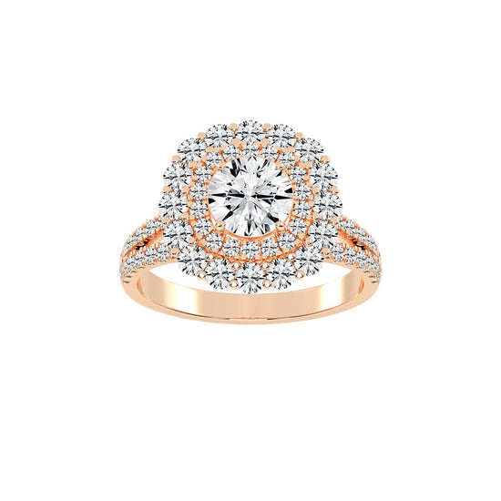 Alurex sterling round cut classic lab diamond ring