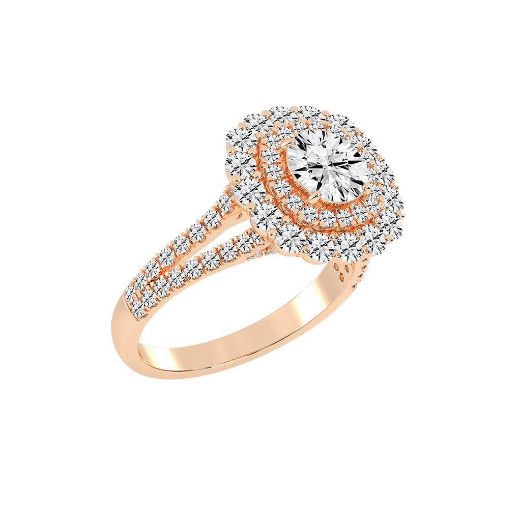Alurex sterling round cut classic lab diamond ring