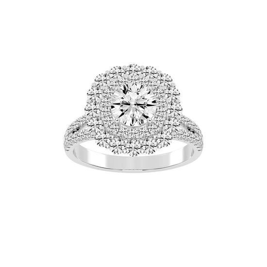 Alurex sterling round cut classic lab diamond ring