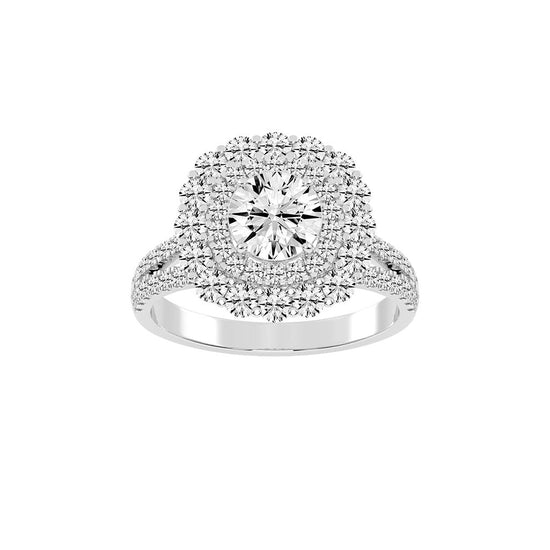 Alurex sterling round cut classic lab diamond ring
