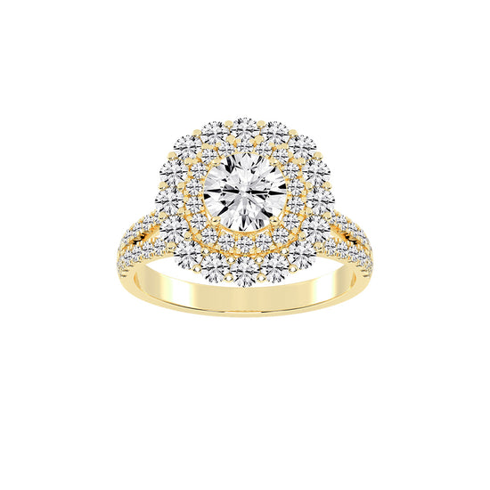 Alurex sterling round cut classic lab diamond ring