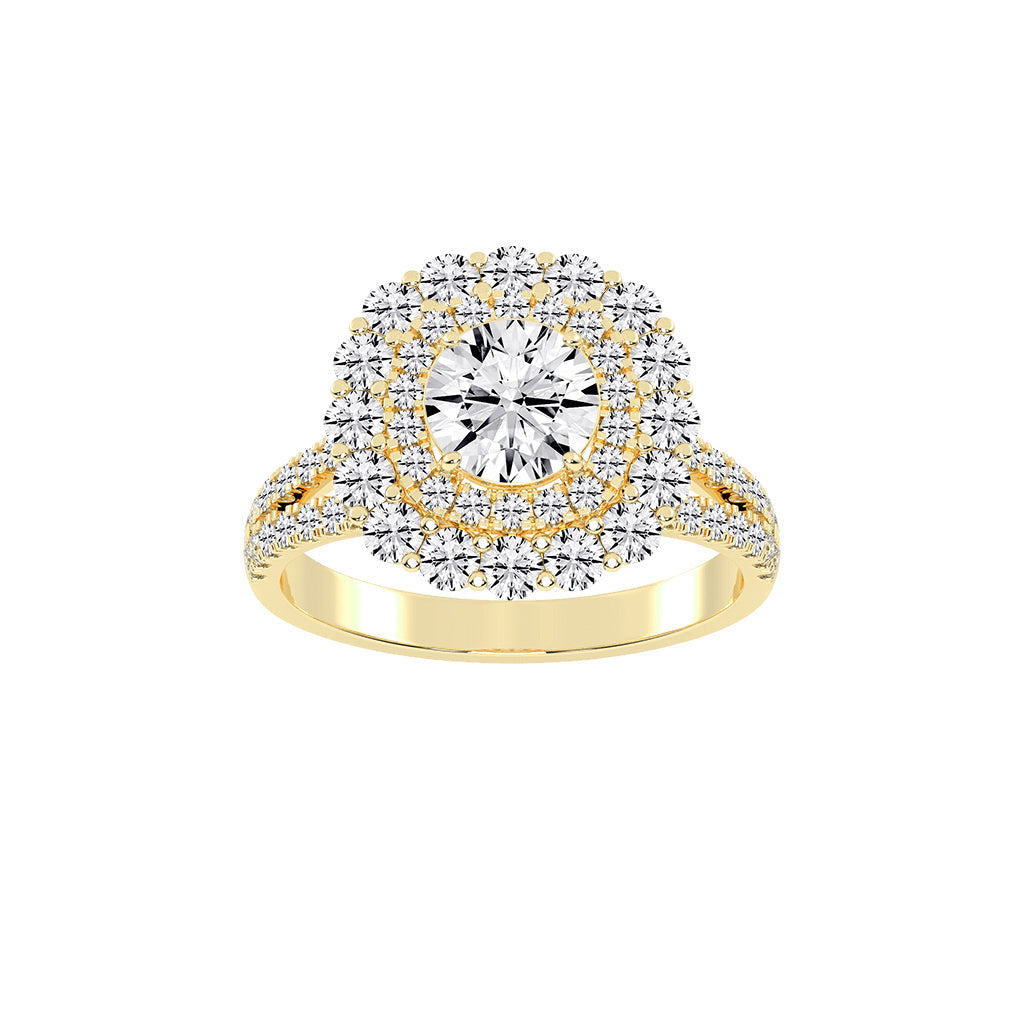 Alurex sterling round cut classic lab diamond ring