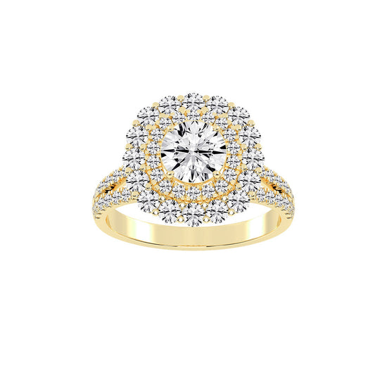 Alurex sterling round cut classic lab diamond ring