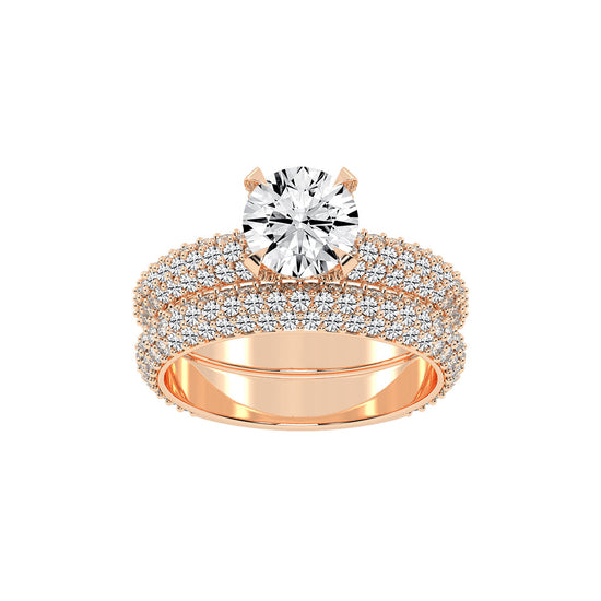 Luxetis Pave setting round cut lab diamond ring