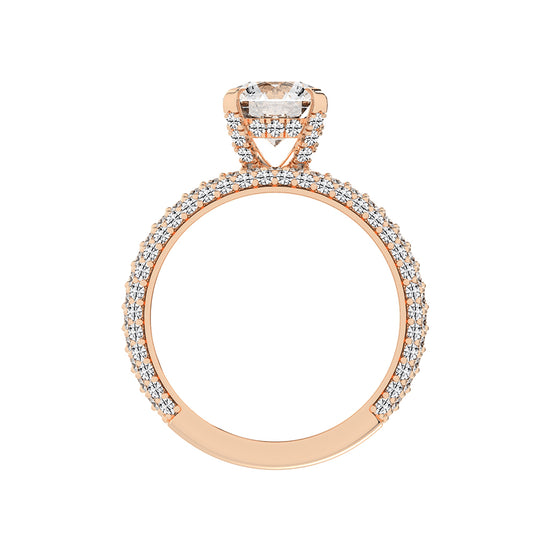 Luxetis Pave setting round cut lab diamond ring