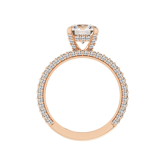 Luxetis Pave setting round cut lab diamond ring