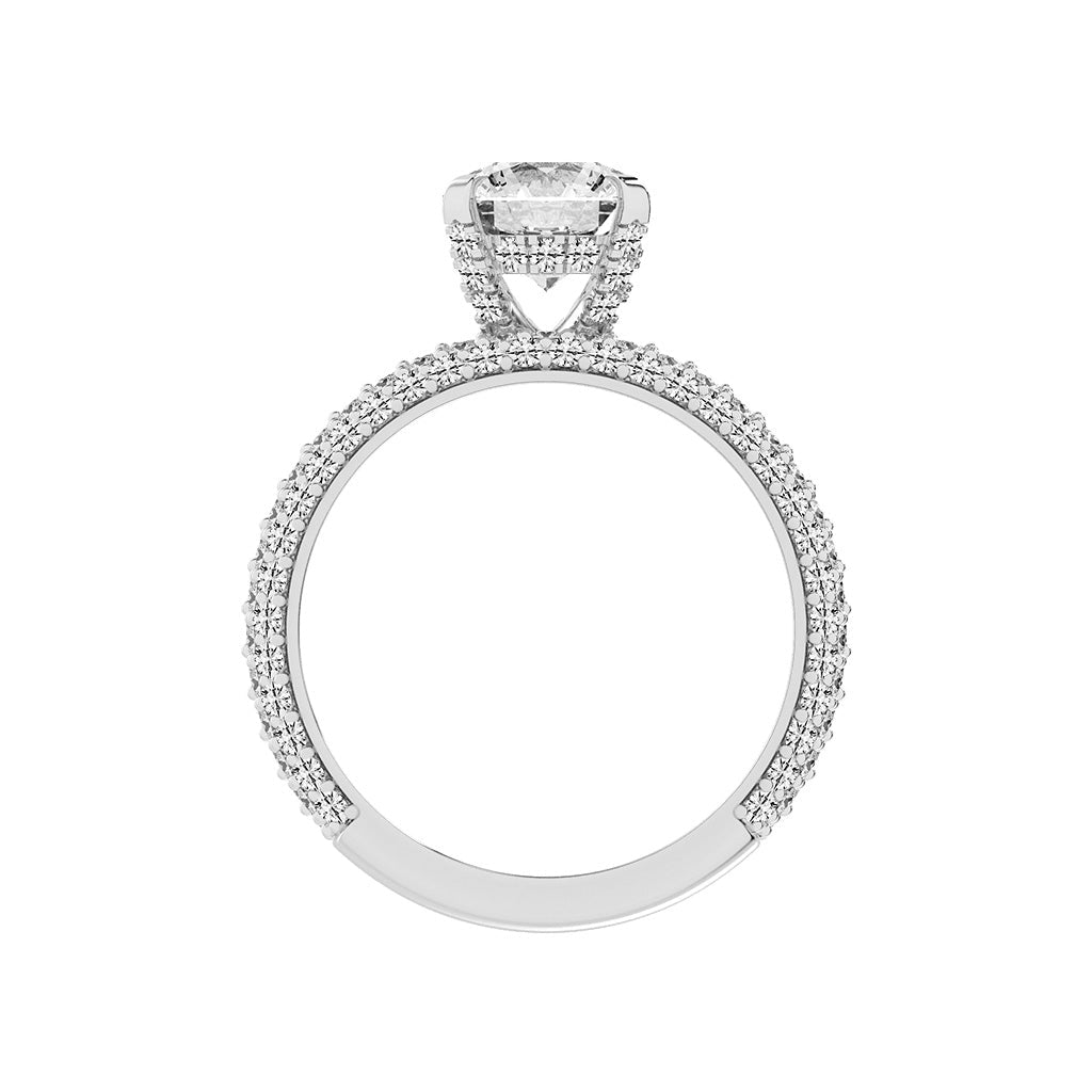 Luxetis Pave setting round cut lab diamond ring