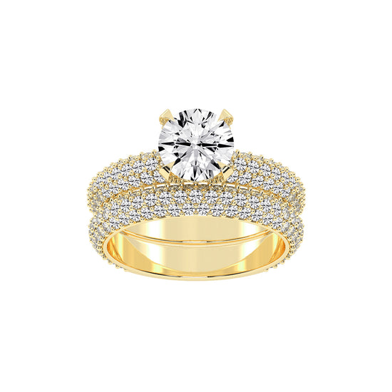 Luxetis Pave setting round cut lab diamond ring