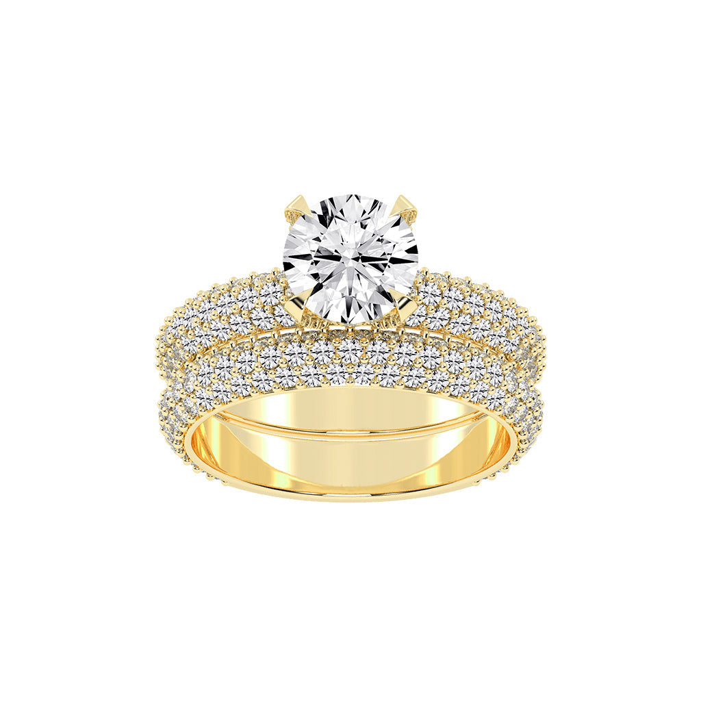 Luxetis Pave setting round cut lab diamond ring