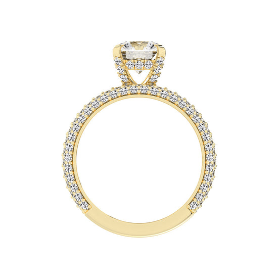 Luxetis Pave setting round cut lab diamond ring