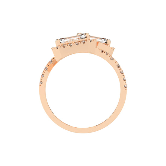Crystaira Emerald cut cocktail lab Diamond ring