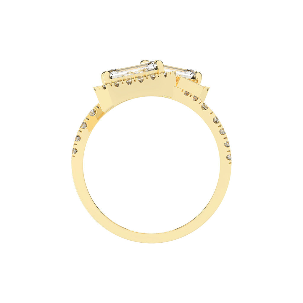 Crystaira Emerald cut cocktail lab Diamond ring