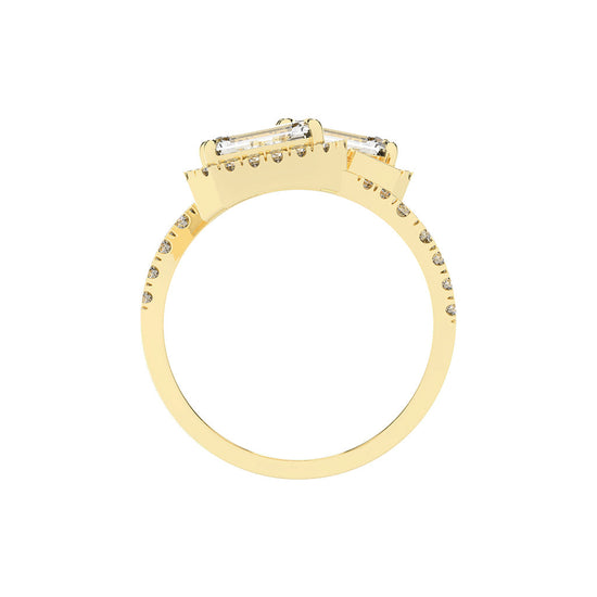 Crystaira Emerald cut cocktail lab Diamond ring