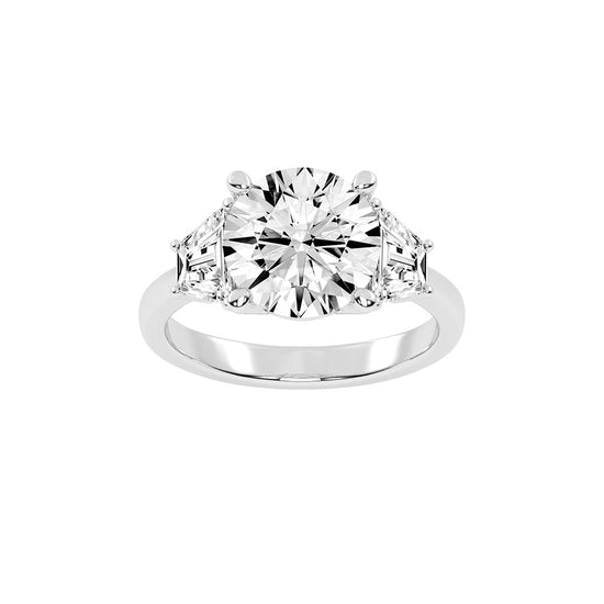 Dazzling Trillion Side Stone Ring