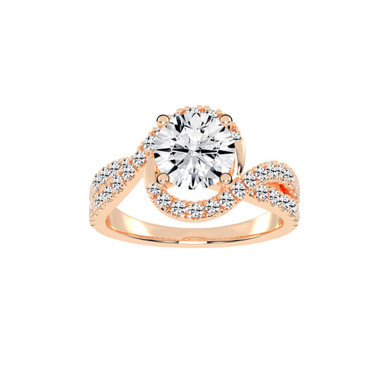 Dazzling Diamond Swirl Engagement Ring