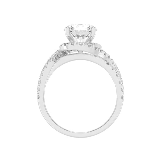 Dazzling Diamond Swirl Engagement Ring