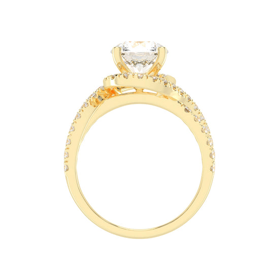 Dazzling Diamond Swirl Engagement Ring