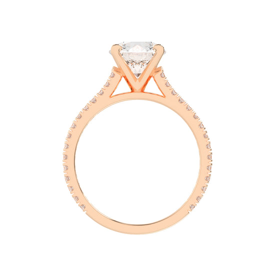 Classic Diamond Pave Band Engagement Ring