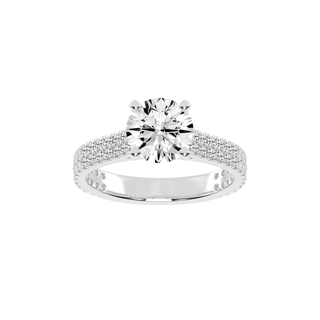Classic Diamond Pave Band Engagement Ring