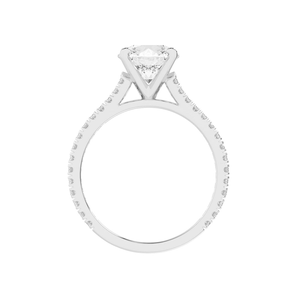 Classic Diamond Pave Band Engagement Ring