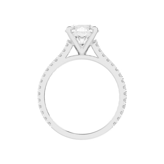 Classic Diamond Pave Band Engagement Ring