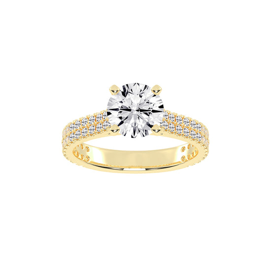 Classic Diamond Pave Band Engagement Ring