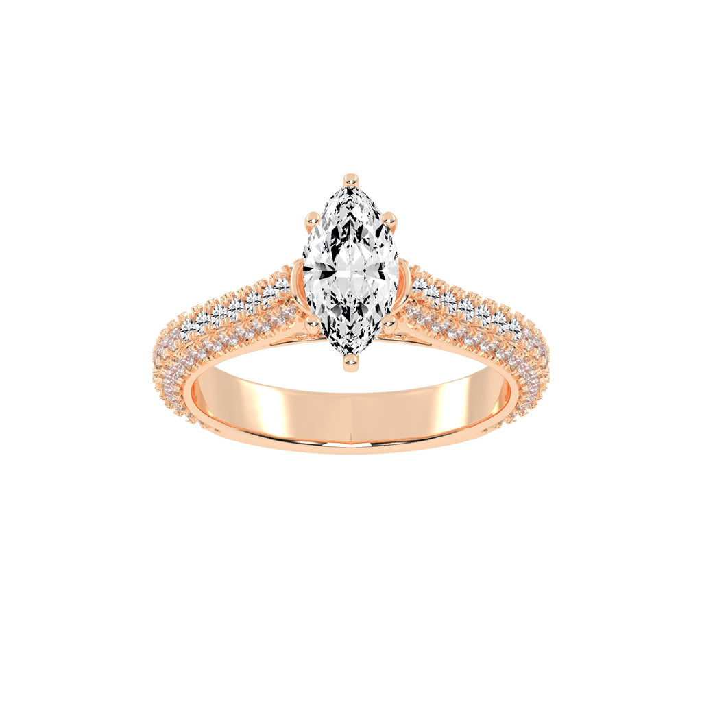 Majestic Marquise Diamond Pave Engagement Ring
