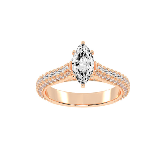 Majestic Marquise Diamond Pave Engagement Ring