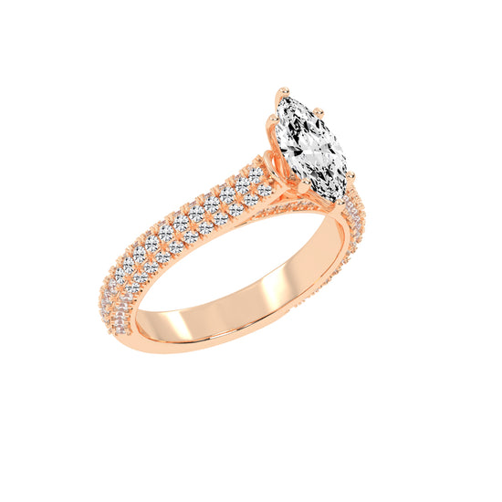 Majestic Marquise Diamond Pave Engagement Ring