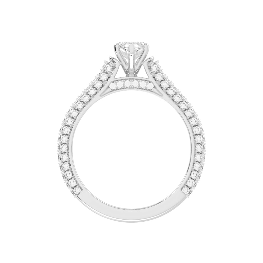 Majestic Marquise Diamond Pave Engagement Ring
