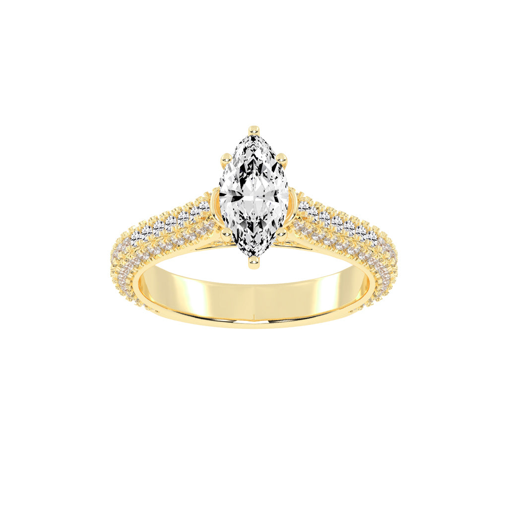 Majestic Marquise Diamond Pave Engagement Ring