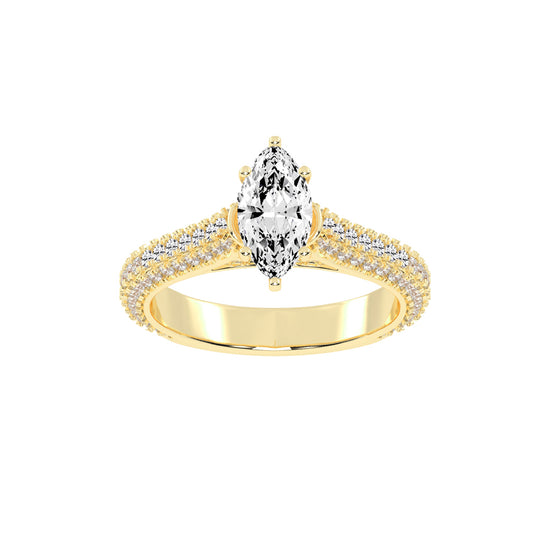 Majestic Marquise Diamond Pave Engagement Ring