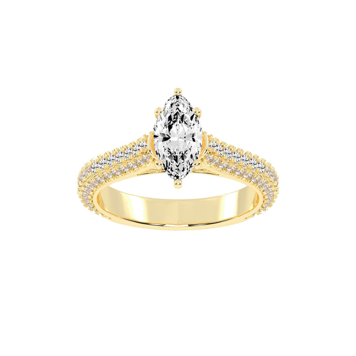 Majestic Marquise Diamond Pave Engagement Ring