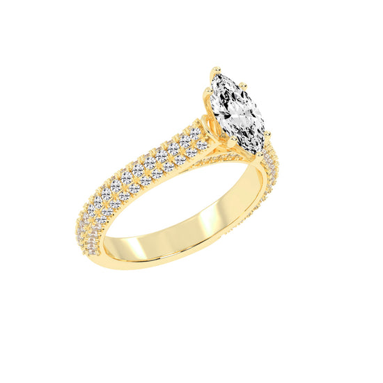 Majestic Marquise Diamond Pave Engagement Ring