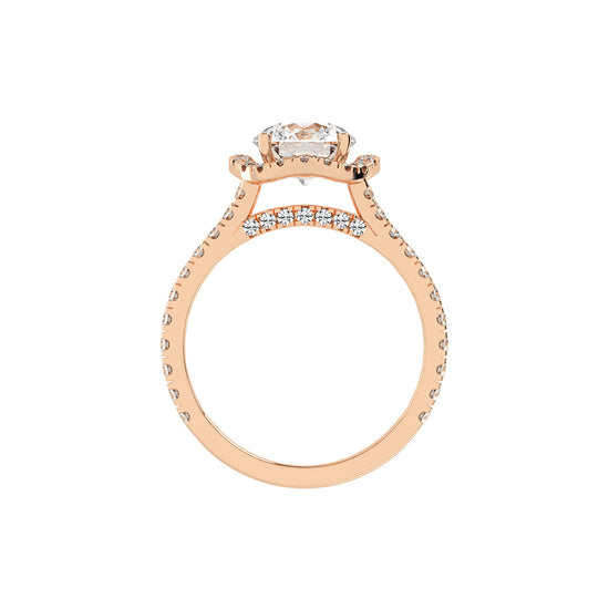 Haloviera split shank round cut halo lab diamond ring