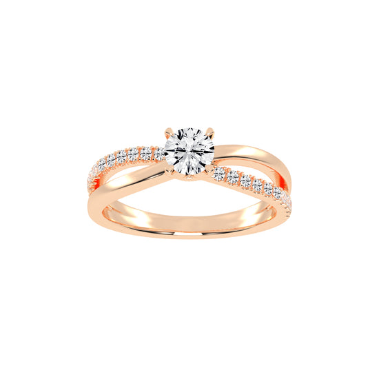 Caressa  Split shank round cut classic lab diamond ring