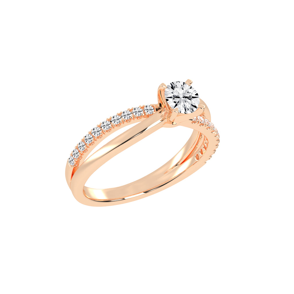 Caressa  Split shank round cut classic lab diamond ring
