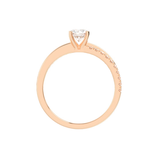 Caressa  Split shank round cut classic lab diamond ring