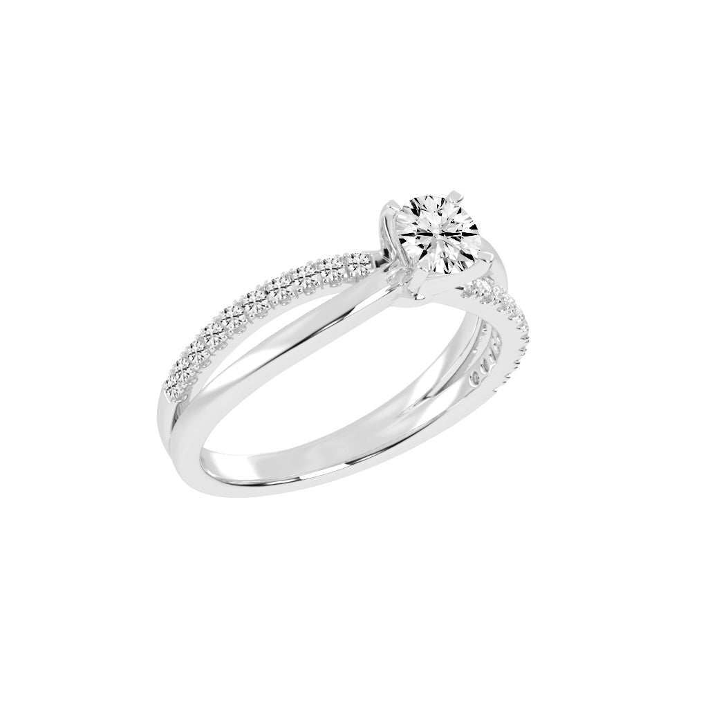Caressa  Split shank round cut classic lab diamond ring