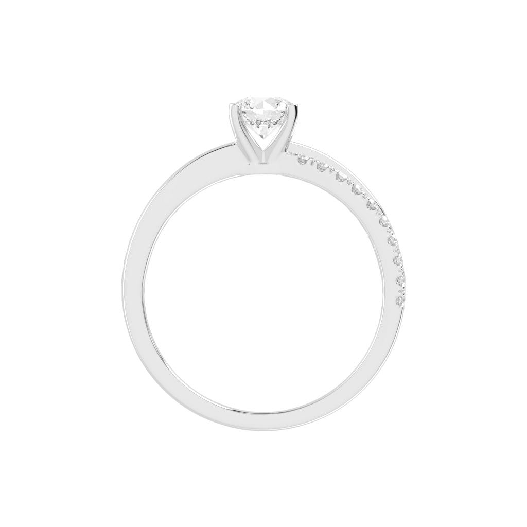 Caressa  Split shank round cut classic lab diamond ring