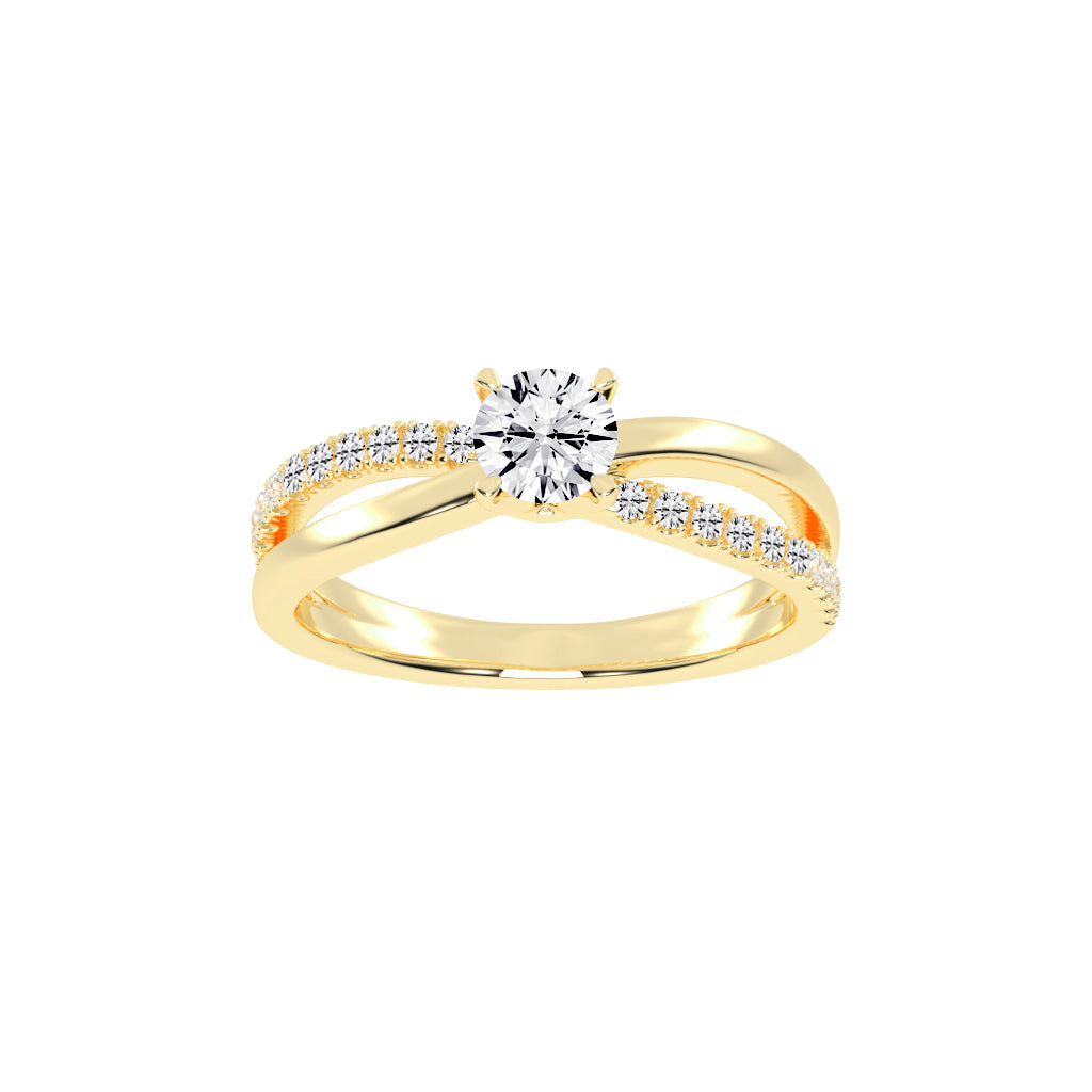Caressa  Split shank round cut classic lab diamond ring