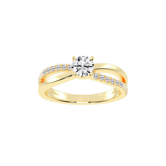Caressa  Split shank round cut classic lab diamond ring