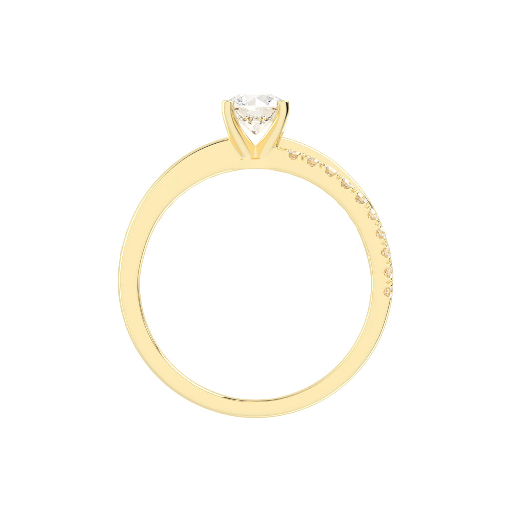Caressa  Split shank round cut classic lab diamond ring