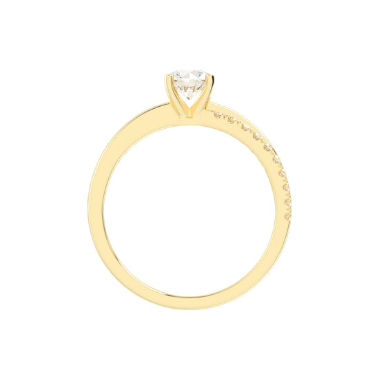 Caressa  Split shank round cut classic lab diamond ring