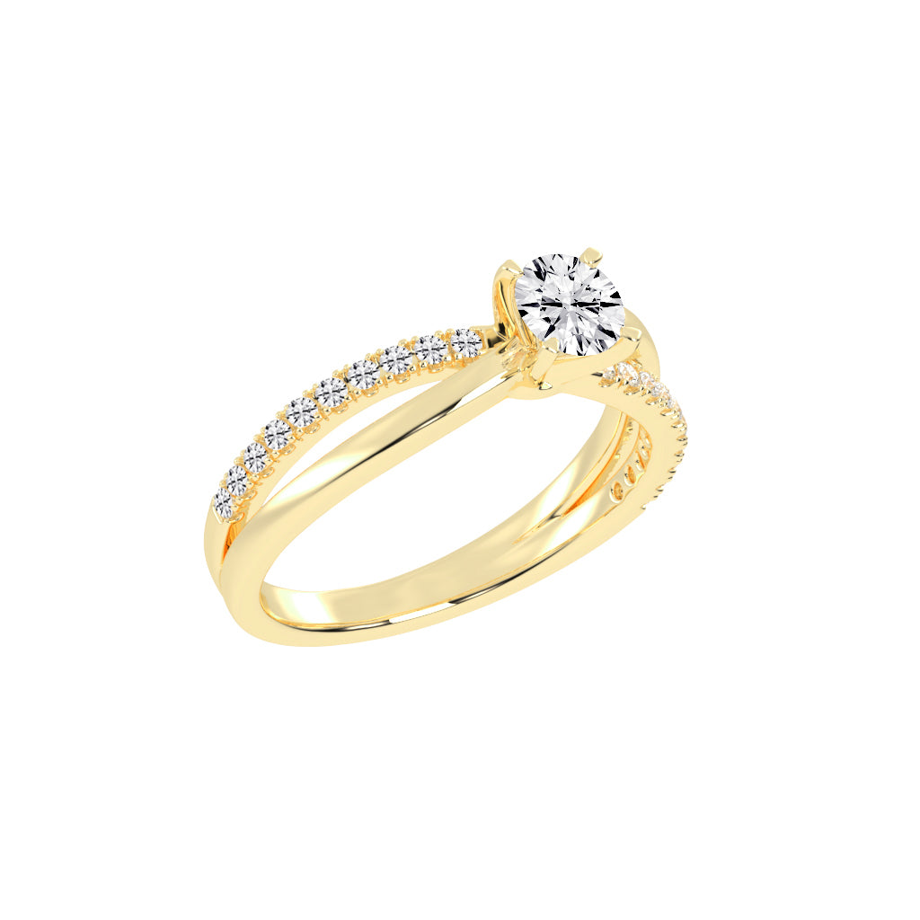 Caressa  Split shank round cut classic lab diamond ring