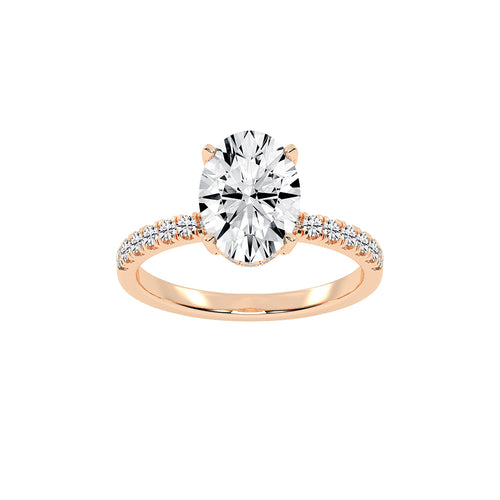Sideluxe  oval cut side stone lab diamond ring