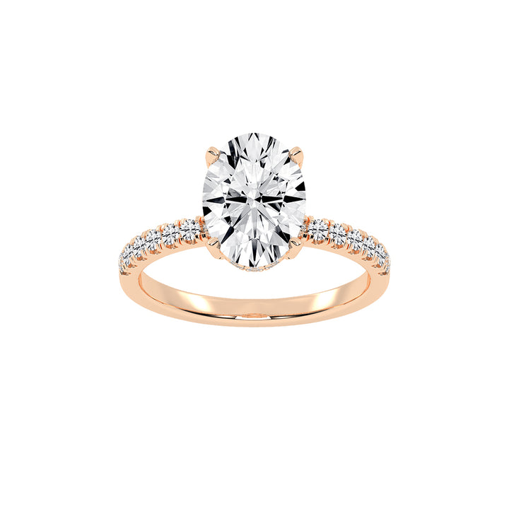 Sideluxe  oval cut side stone lab diamond ring